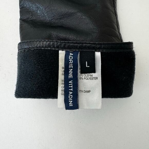 Adrienne Vittadini Leather Gloves Black L Women's - Picture 6 of 7